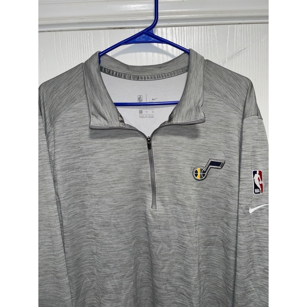 Utah Jazz Sweater Mens XL Nike Dri-Fit‎ Heather Gray Quick Dry Basketball